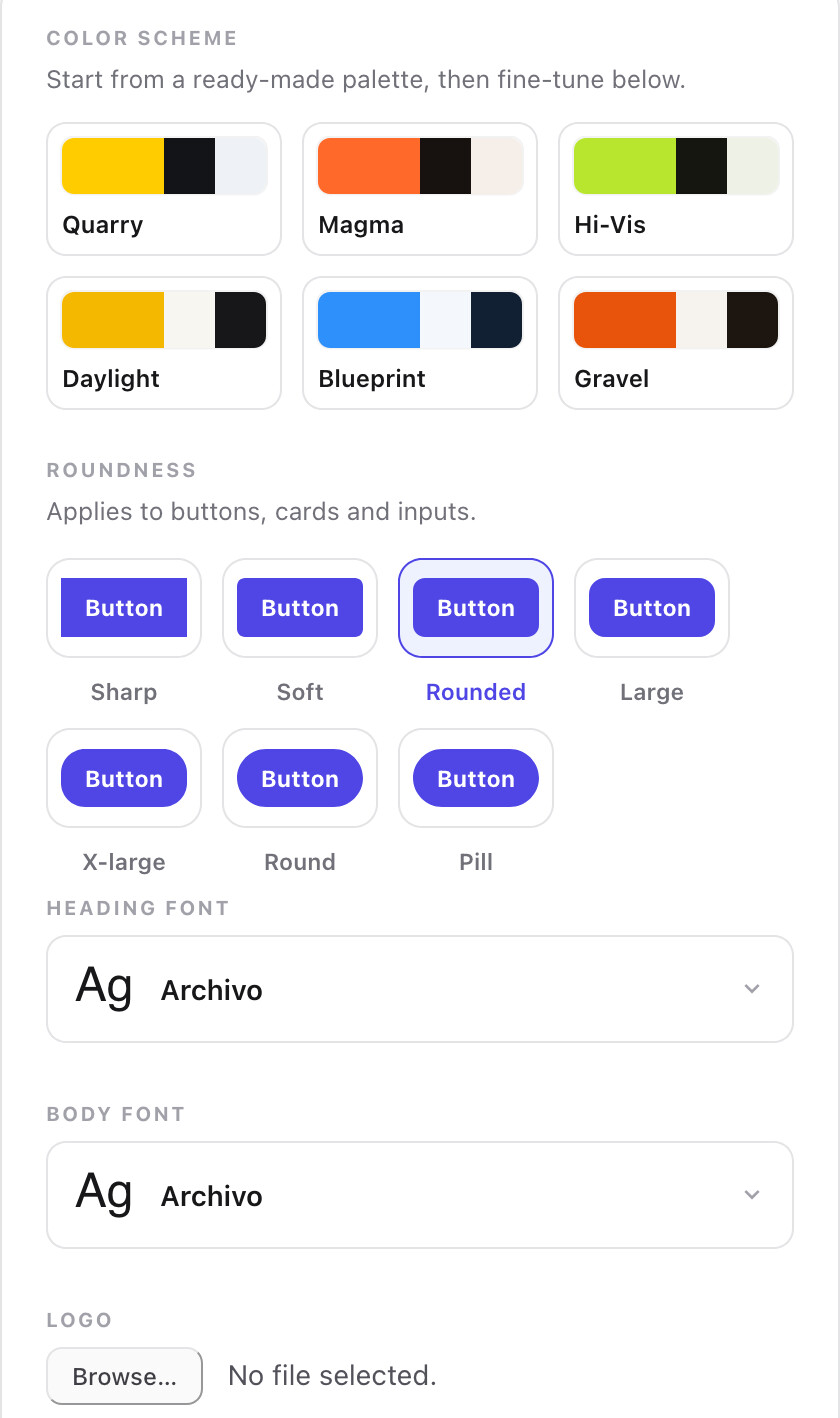 Fonts, shape & logo